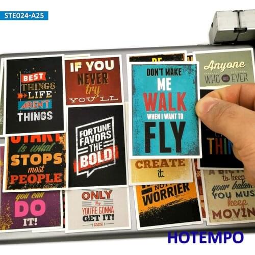 25pcs Positive Energy Motivational Slogan Poster Fashion Style Decal Stickers for DIY Mobile Phone Laptop Luggage Case Stickers