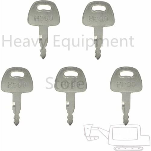 5 Pcs H800 Ignition Start Switch Lock Key For Hitachi Zaxis John Deere MGJ New Holland Machine High Quality
