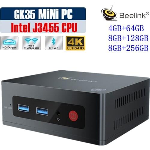2021 Beelink GK35 Windows 10 MINI PC Intel Gemini Lake J3455 8GB RAM 128GB SSD 2.4G 5.8G WiFi BT4.0 4K WIN10 Computer VS GK3V