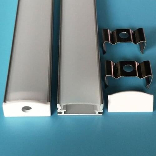 Free Shipping Cost Aluminum Profile with Flat-Shaped Opal Matte Diffuser for LED Strip Light Applications. 1m/pcs 20pcs/lot