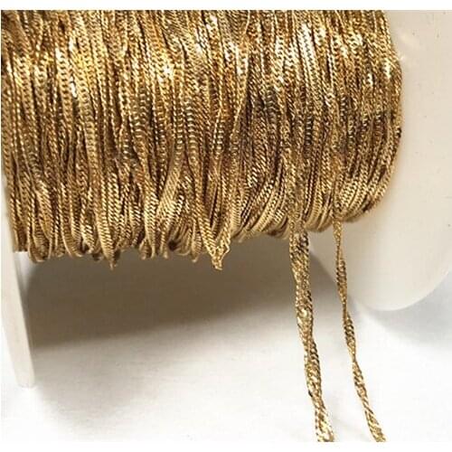1meter Gold filled Jewelry Findings,Gold filled 1.6mm width Twisted Water Wave Chains,Unfinished Chain for jewelry making J2451