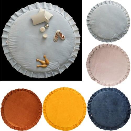 Newborn Baby Play Mat Crawling Carpet Soft Round Kids Room Floor Rug Creeping Mat Girls Boys Game Pad Rug Playmat Nursery Decor