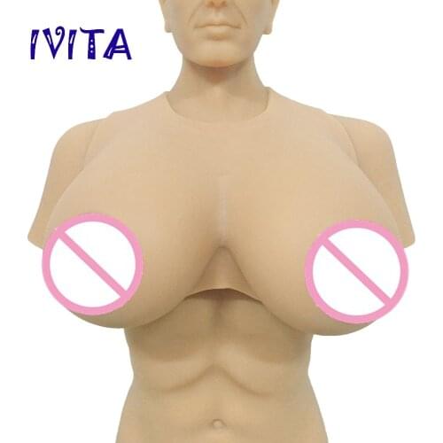 IVITA 5300g Realistic Silicone Breast Forms Fake Boobs For Mastectomy Crossdresser Tits Transgender Shemale Huge Nipples Breast