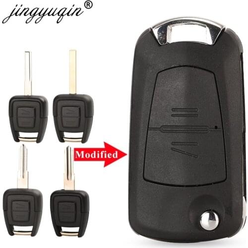 Jingyuqin 2Buttons Modified Flip Car Remote Key Shell For Vauxhall Opel Astra Zafira Vectra Omega HU100/HU46/HU43/YM28 Key Case