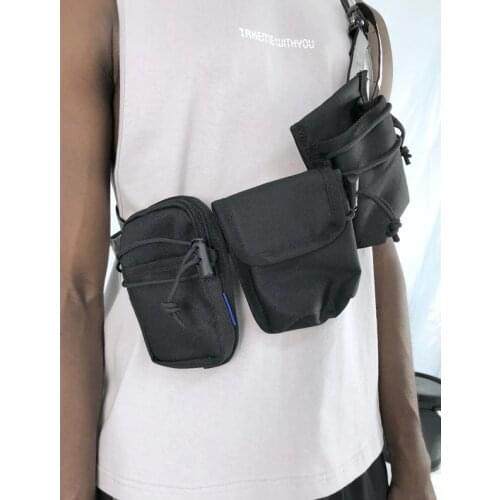 Kanye west ins hot style Chest Rig Military tactical bullet Functional packagewaist packs Multi bag hip-hop Prechest bag 2in1