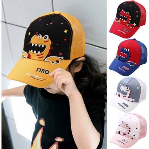 Fashion Cute Baseball Caps Kids Baby Boys Girls Hat Dinosaur Embroidered Hip Hop Cap Gorras Outdoor Adjustable Peaked Hats