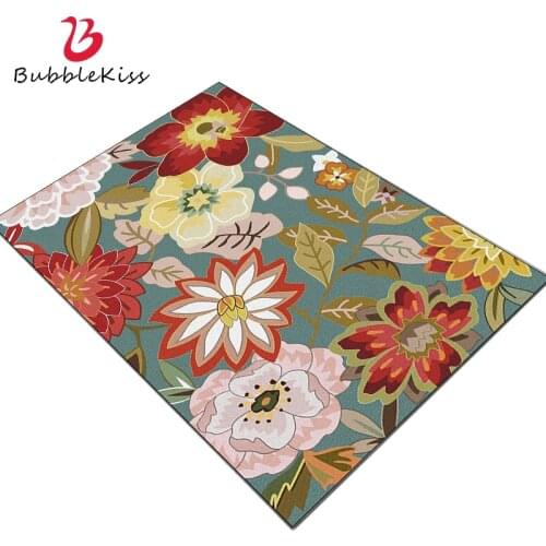 Bubble Kiss American Style Rugs For Living Room Color Floral Print Home Decorative Carpet Custom Large Size Anti-Skid Floor Mats
