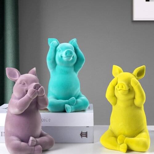 Creative Pig Decoration Living Room Bedroom Resin Animal Decoration Desktop Decoration Restaurant Hotel Decoration Supplies