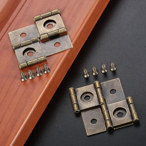 2spcs Antique Bronze Screen Furniture Hinges w/screw Cabinet Drawer Door Decor Jewelry Wine Box 47*48mm Old Fashion Geometric