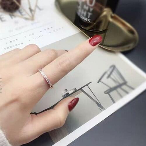 Fashion Simple Personality Micro Crystal Single Ring for Women Female Classic Wild 2021 New Jewelry Hot