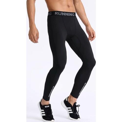 2021 Men Sport tight pants Leggings Running pant Male Gym Jogging Trouser Workout Training Compression Bottoms Reflective strip