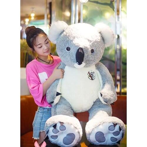 Stuffed plush toy large 120cm gray koala doll plush toy throw pillow Christmas gift b0269