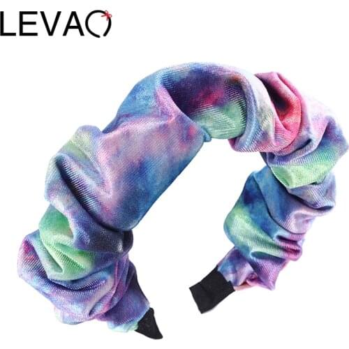 LEVAO Colored Velvet Hair Bands Headbands for Women Pleated Hair Hoop Bezel Turban Women Hair Accessories for Girls