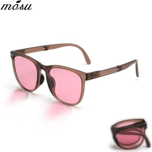 MOSU DESIGN Women Fashion Oval Sunglasses Folding glasses Ladies Luxury Brand Trending Sun glasses UV400 Protection TR2195