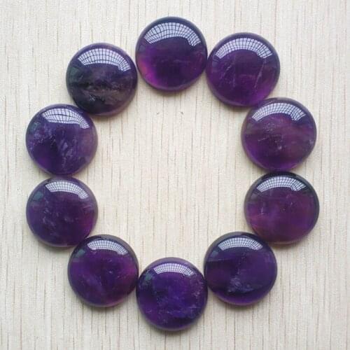 Wholesale 12pcs/lot hight quality natural stone purple round cabochon beads 25mm for jewelry Accessories making free shipping