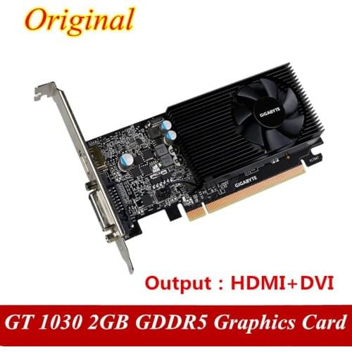 Original new high-quality video card Geforce GT 1030 2GB GDDR5 PCI-E VGA HDMI DVI graphics card supports 2K 4K HD GPU