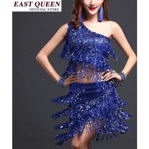 Latin dance dress cha cha samba fringe tassel hot sexy stage women one shoulder performance dress standard dance wear FF070 A