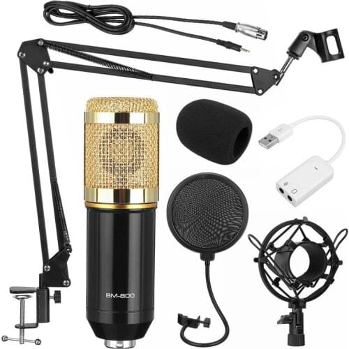 Pro Condenser Microphone Kit Studio Suspension Boom Scissor Arm Stand with Fliter