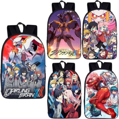 Darling in the FranXX Backpack Anime HIRO ZERO TWO Teenager Boys Girls Book Bag Children School Bags Women Laptop Backpack Gift