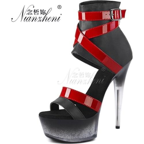 Mixed Colors Pole Dance Shoes 15CM Women Sexy High Stripper Heels Platform Sandals 6 Inches Super Big Size Mature Clubbing Show