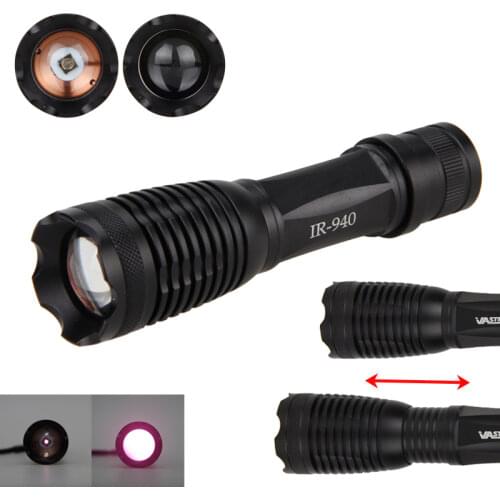 Tactical IR Night Vision Light 940nm IR Infrared LED Hunting Flashlight +18650 Rechargeable Battery +Charger+Rifle Mount