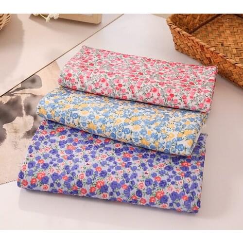 Polyester Spandex Knit Fabric Floral Rib Fabric Stretch Elastic Suitable For Sewing Top Dress 50*140cm/Pcs