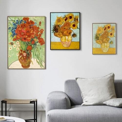 Van Gogh Sunflower Abstract Canvas Poster Famous Oil Painting Artwork Print Wall Picture Modern Living Room Decoration
