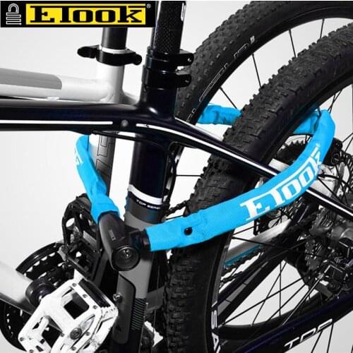 ETOOK 100cm Steel Bicycle Chain Lock Anti-theft Castle Key Lock Anti-Drilling MTB Road Bike Mountain Safety Chain Lock 4 Color