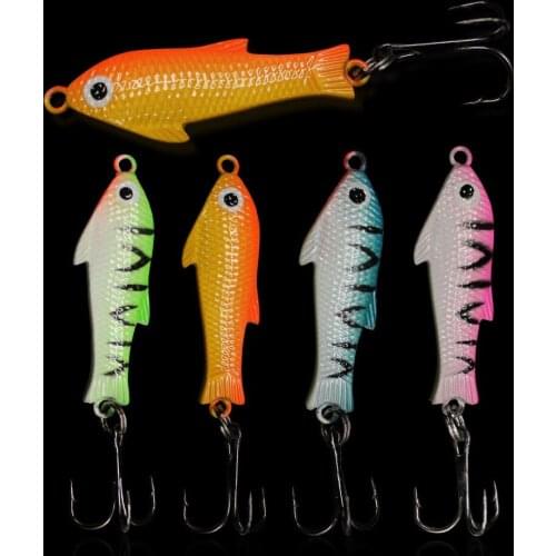 WALK FISH 4Pcs/bag 35mm 7.3g Winter Ice Fishing Lure Mini Ice Hook Bionic Sequins Spinner Jigging Spoon Lead Head Hook Bait