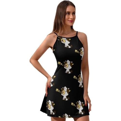 Cow Dress Suspender Classic Spandex Dresses Teen Printed Holiday Wholesale One-Piece Dress