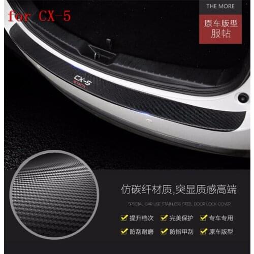 1PCS Carbon fiber leather Rear Bumper Protector Sill For Mazda CX-5 2017 2018 Second generation car styling