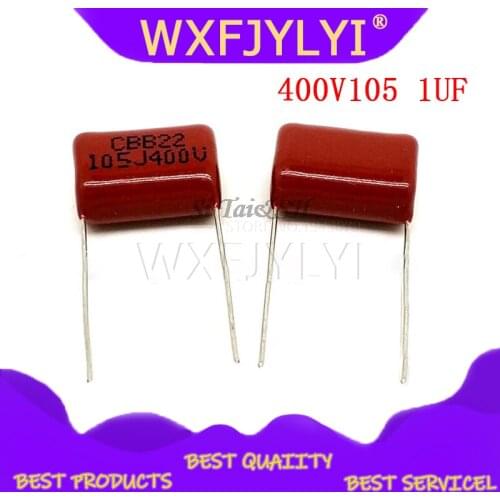 10PCS 400V105 1UF Pitch 20MM 400V 105 1000NF CBB Polypropylene film capacitor