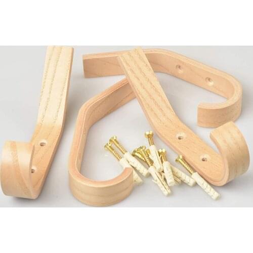 16/2 Pack Oak Wood Hooks Wall Mounted, Coat Hooks Vintage Single Wall Hooks Organizer Heavy Duty for Towel Hat Hanging