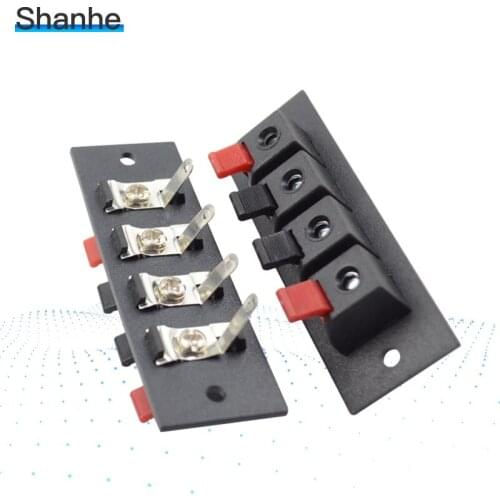 2pcs high quality Push Type Speaker Terminal Board 4 Positions Stereo Power Audio Strip Connector 72X24