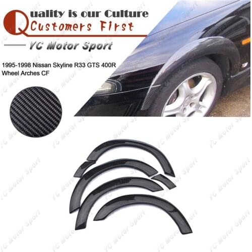Car Accessories Carbon Fiber Fender Flares Fit For 1995-1998 R33 GTS 400R Front Rear Fender Wheel Arches