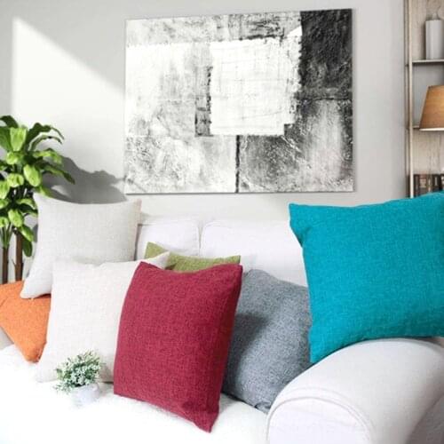 Free Shipping 40/45/50/55/65 Polyester Imitated Linen Fabric Plain Dyed Cushion Cover HT-PILDC