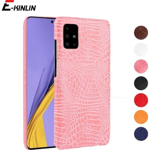 Crocodile Snake Leather Case For Samsung Galaxy A01 Core A11 A21 A31 A41 A51 A71 5G Hard Plastic Back Cover