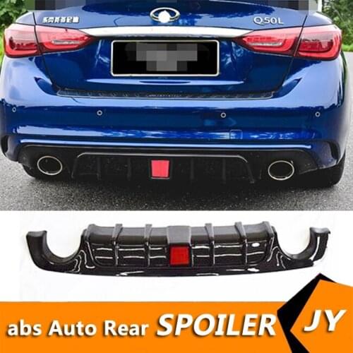 For Q50 ABS Rear Bumper Diffuser Bumpers Protector For 2018-2019 Infiniti Q50 Body kit bumper rear lip rear spoiler