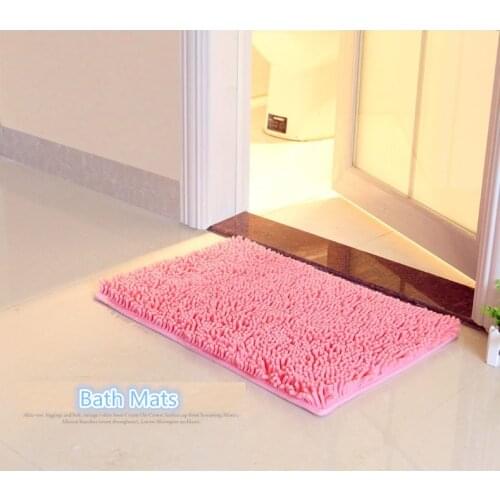 50x80cm Foyi Chenille Home Carpet Doormat Kitchen Bathroom Soft Bath mats Absorbent Non-slip Shower Mats