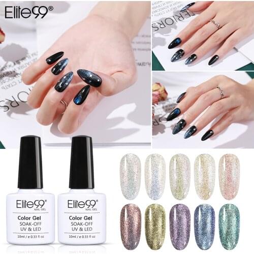 Elite99 10ml Glossy Jade Gel Polish Soak Off UV Gel Lacquers Shimmer Glitter Varnish Hybrid Nail Art Manicure Gel Nail Polish