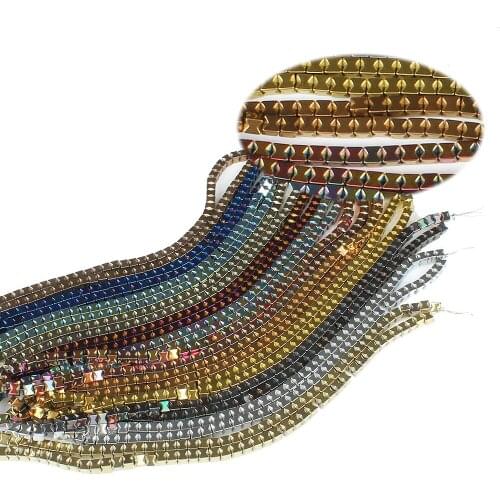 3x2mm Hematite Beads Vacuum Plating Rectangle No Magnetic Hematite Loose Spacer Beads Strand DIY For Jewelry Necklace Bracelet