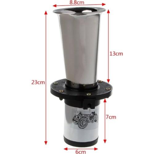 Chrome 12V Antique Vintage Old Style 110DB Air Horn Klaxon Siren Air Horn Car Truck U90C