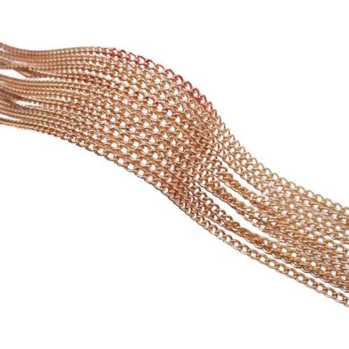 KC Gold Color 100m 2x3mm 3x4mm Encryption Curb Chains Metal Link Chain Findings for Jewelry Making ECC-06