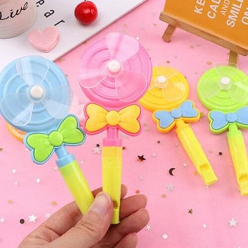 4Pcs Baby Kids Windmill Toy Lollipop Shape Small Windmill Whistle Developmental Outdoor Handle Toys gift for children