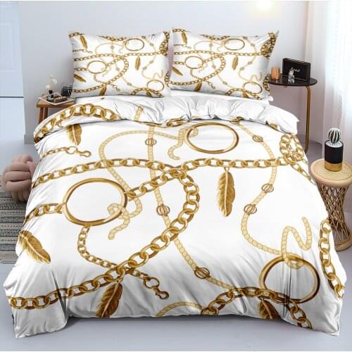 3D Custom Design Baroque Beddings Sets Comforter Covers Pillow Cases Set Quilt Cover King Queen Full Twin Size White Beddings