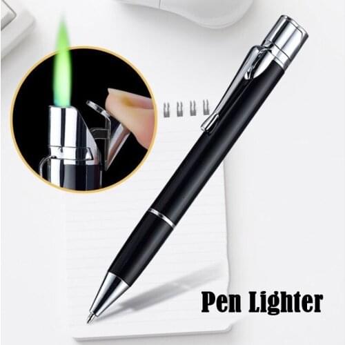 Creative Cool Pen Lighter Gas Torch Refillable Jet Butane Lighter Dropship Suppliers Men Gift Lighters Classic Fashionable