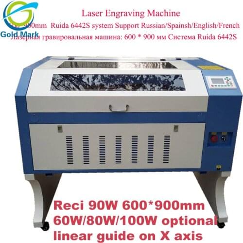Ruida 6090 80W laser cutter engraver for plywood acrylic leather wood cloth plastic marble pcb pvc