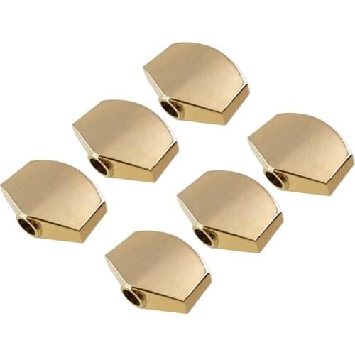6Pcs Small Square Wood Guitar Tuning Keys Pegs Buttons Caps Golden Musical Instrument Accessory