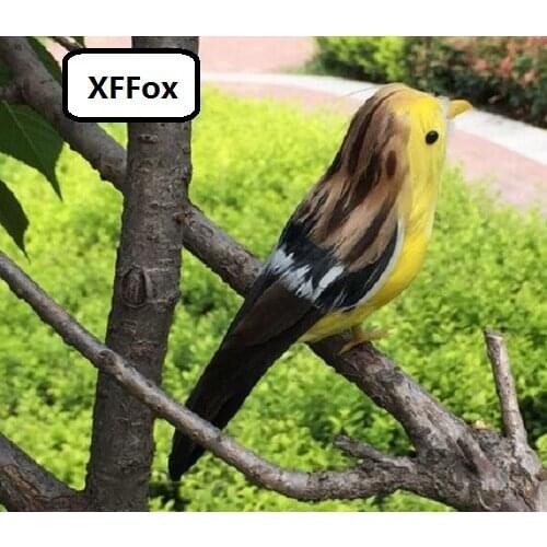 Mini real life brown&yellow bird model foam&feather simulation vivid bird doll gift about 12cm xf0850