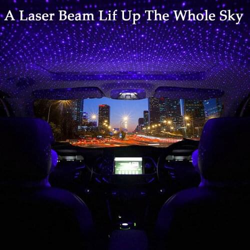 Mini LED Car Roof USB Star Night Light Projector Atmosphere Galaxy Lamp Decorative Lamp Adjustable Car Interior Decor Light